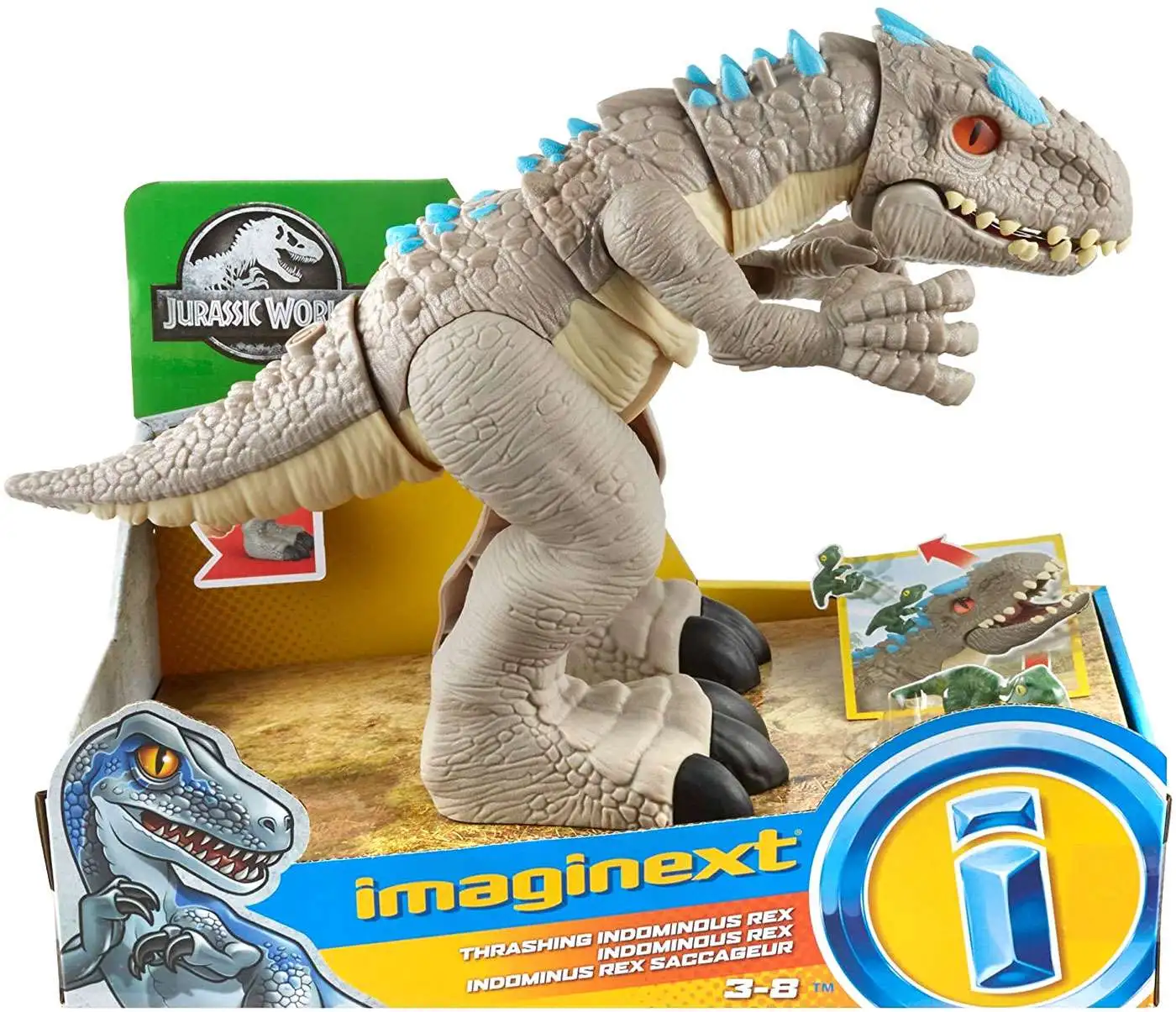 Fisher Price Jurassic World Imaginext Thrashing Indominous Rex Figure Set [Damaged Package]
