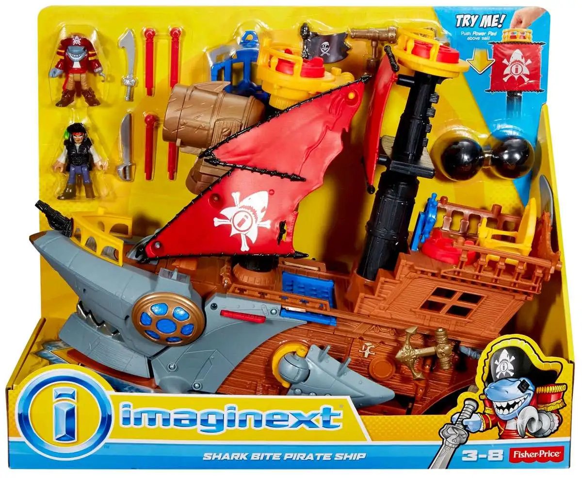 Fisher Price Imaginext Shark Bite Pirate Ship Playset - ToyWiz