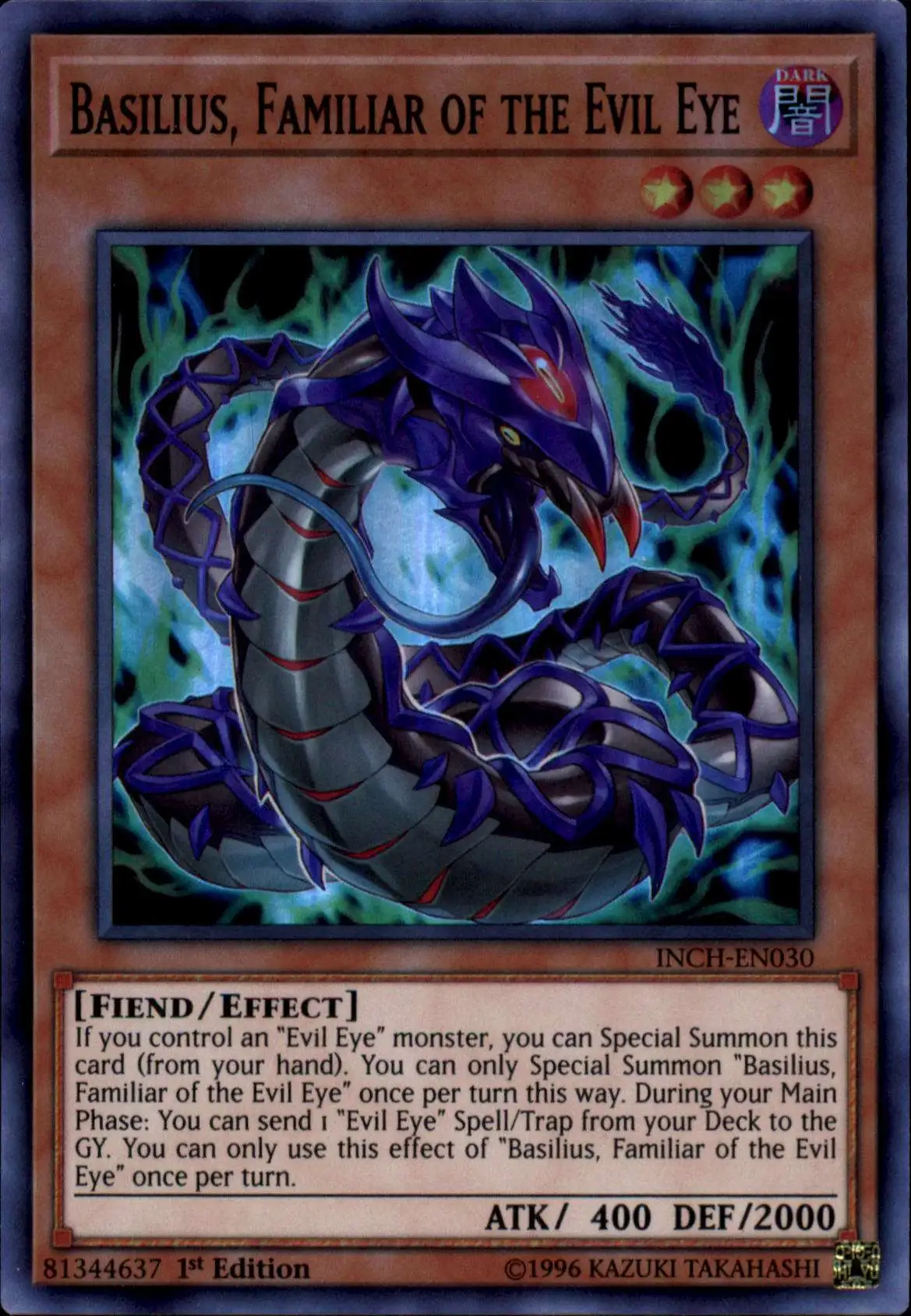 YUGIOH 3 X EVIL EYE CONFRONTATION  INCH-EN035 SUPER INFINITY CHASERS 