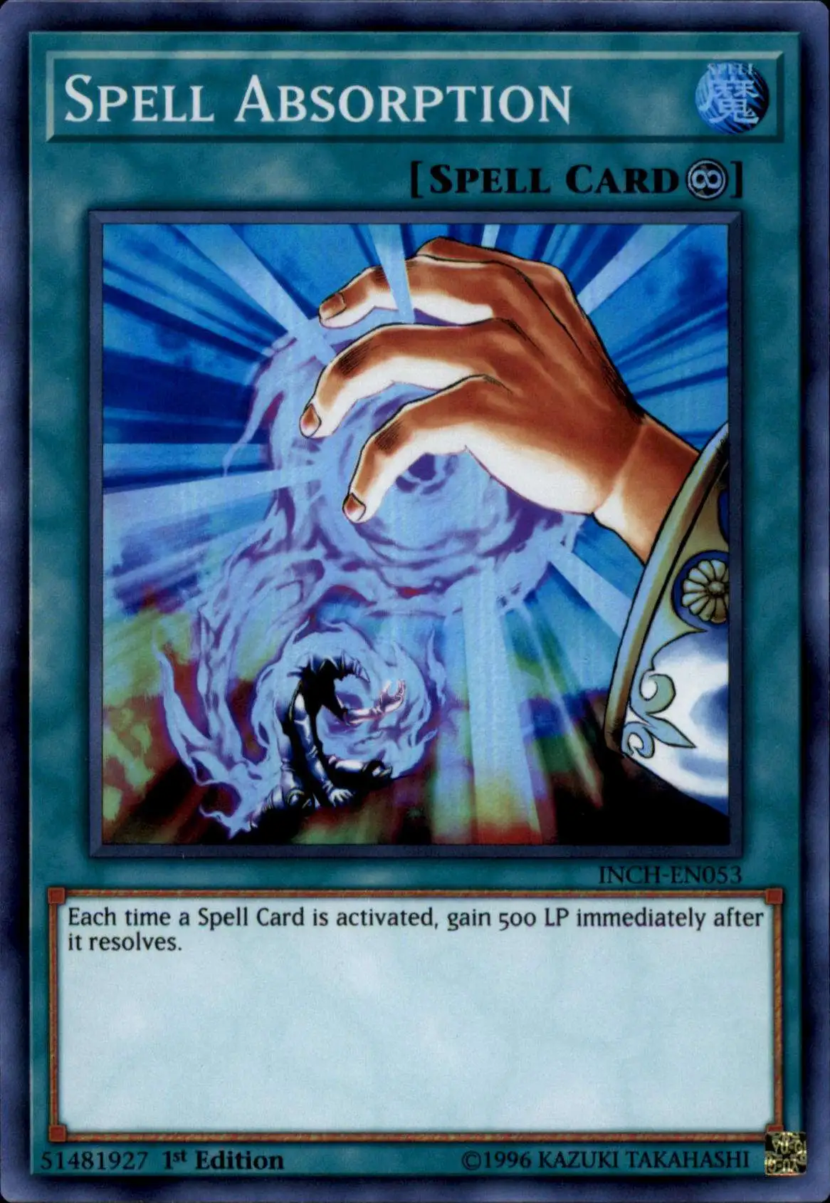 YuGiOh Trading Card Game The Infinity Chasers Super Rare Spell Absorption INCH-EN053