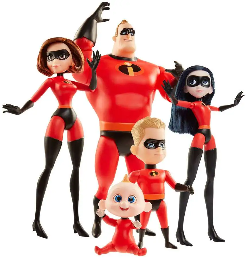 Disney Pixar Incredibles Mighty Incredible 5 Figure Super Deluxe Action Pack Toy 