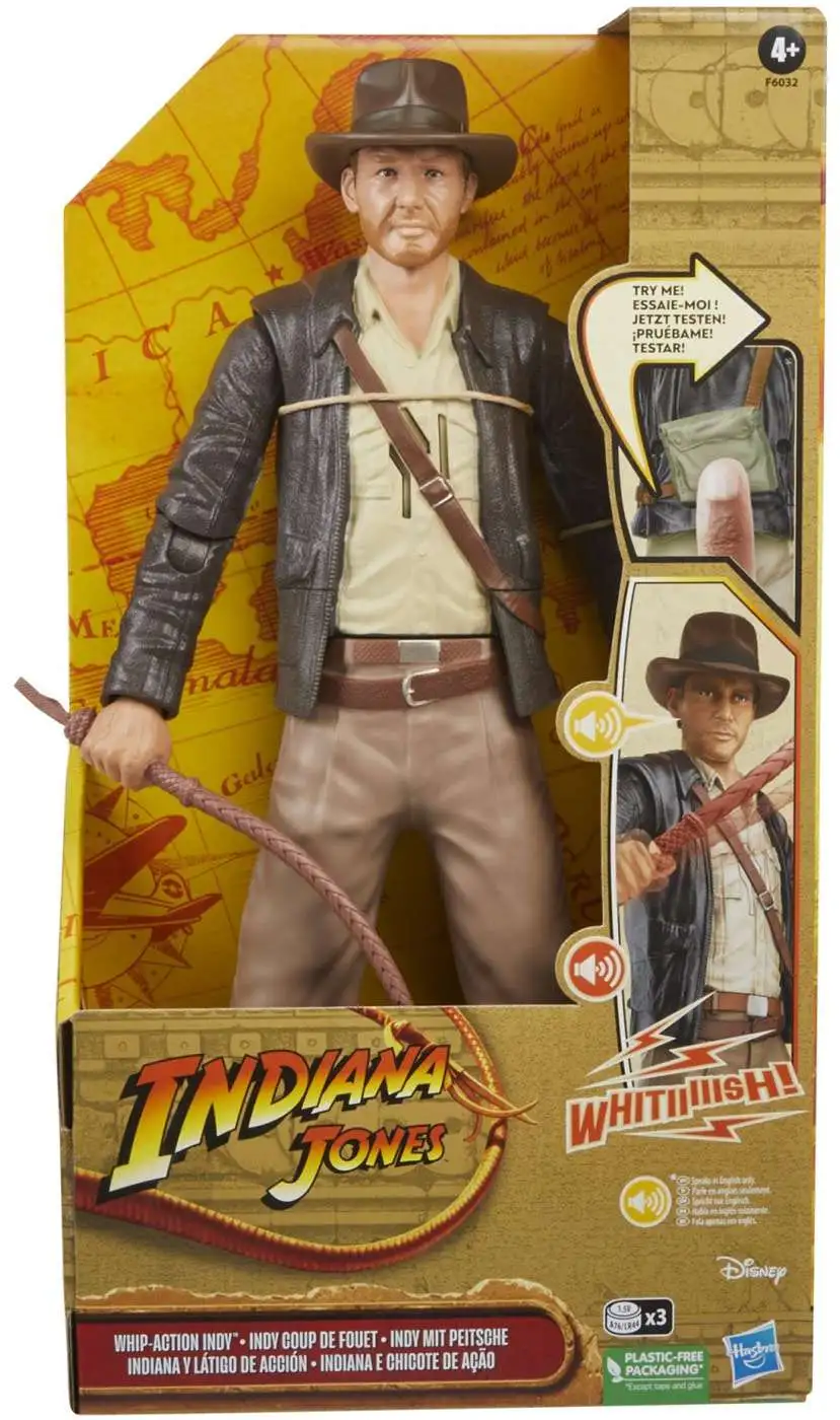 Indiana Jones Whip-Action Indy Indiana Jones Action Figure with Sounds &  Phrases (12”) 