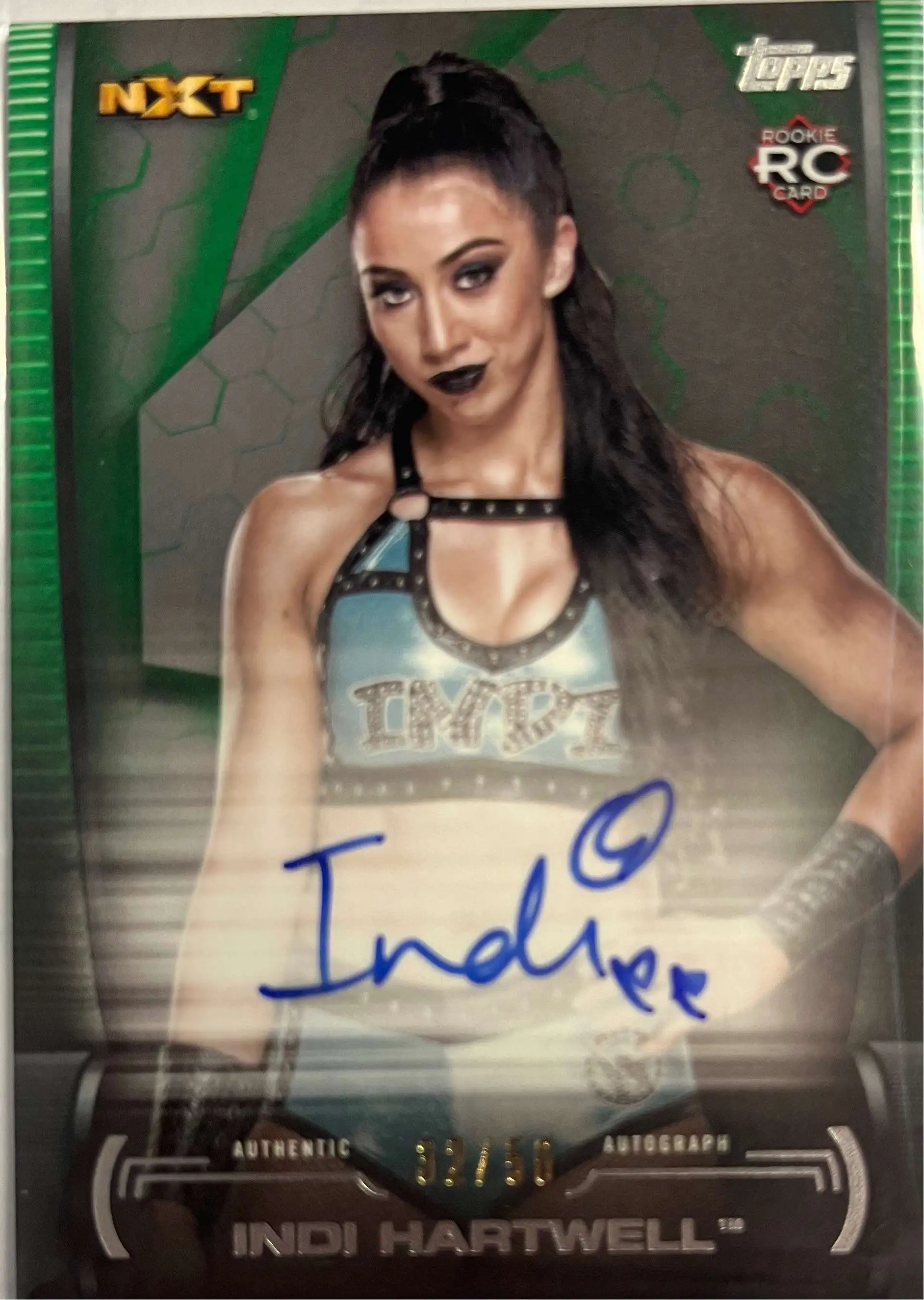 WWE 2021 Topps NXT Indi Hartwell Green 3250 Autographed Single Card A ...