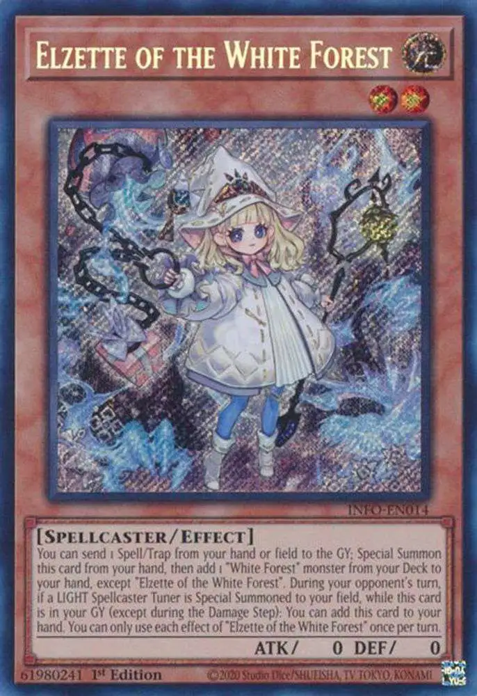 YuGiOh Trading Card Game The Infinite Forbidden Secret Rare Elzette of the White Forest INFO-EN014