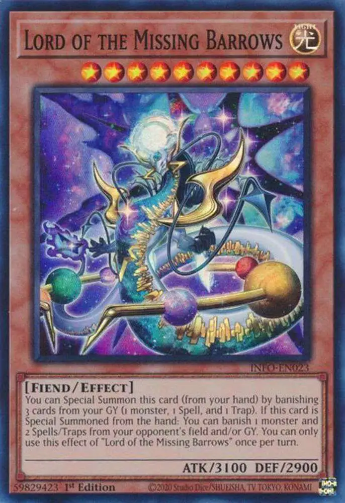 YuGiOh Trading Card Game The Infinite Forbidden Super Rare Lord of the Missing Barrows INFO-EN023