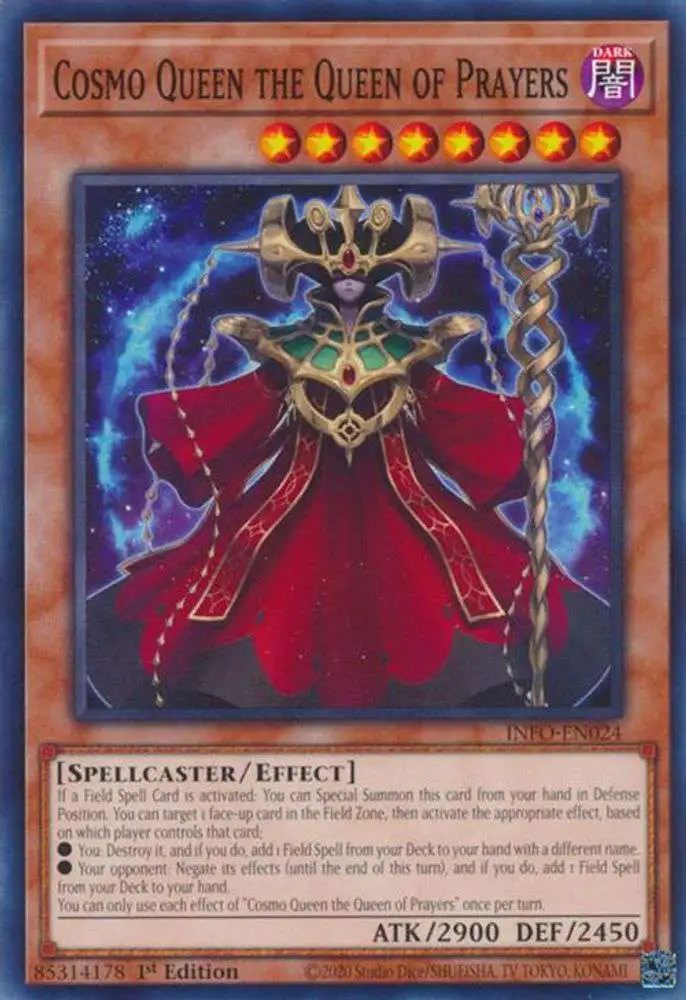 YuGiOh Trading Card Game The Infinite Forbidden Common Cosmo Queen the Queen of Prayers INFO-EN024
