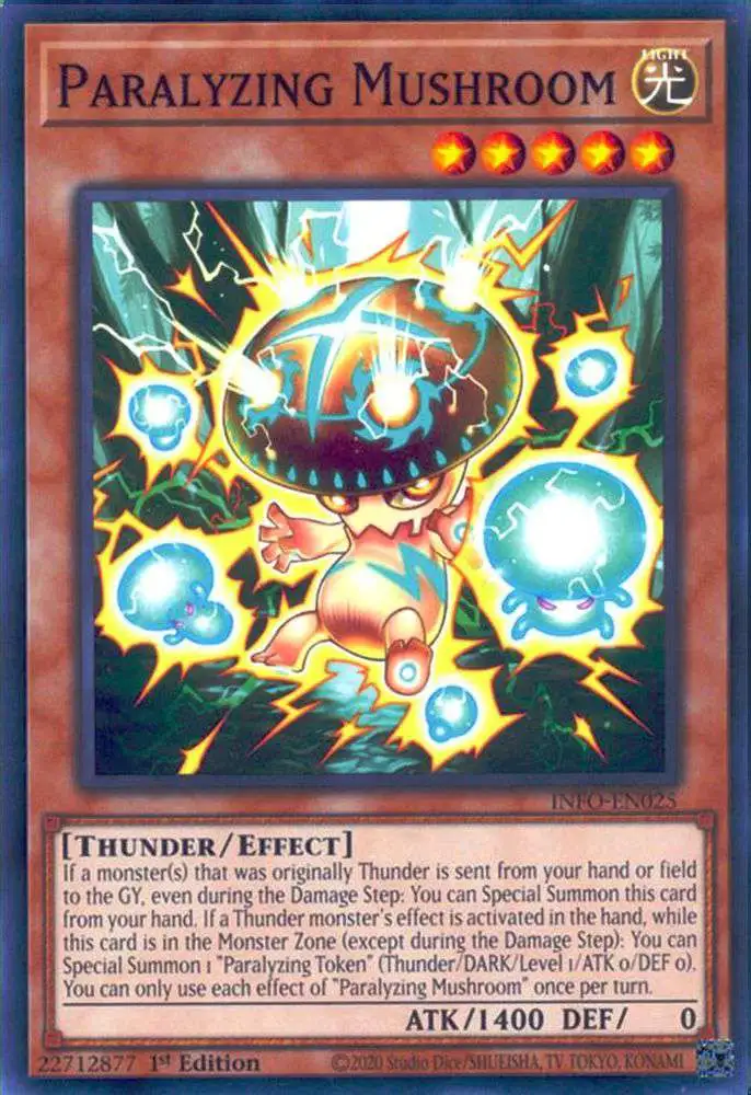 YuGiOh Trading Card Game The Infinite Forbidden Common Paralyzing Mushroom INFO-EN025