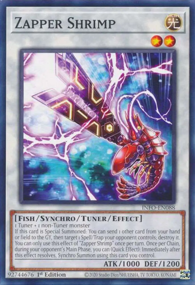 YuGiOh Trading Card Game The Infinite Forbidden Common Zapper Shrimp INFO-EN088