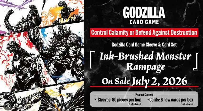 GODZILLA CARD GAME ARS10➕ Godzilla Trading Card Game Ink-Brushed Monster Rampage Sleeve Card