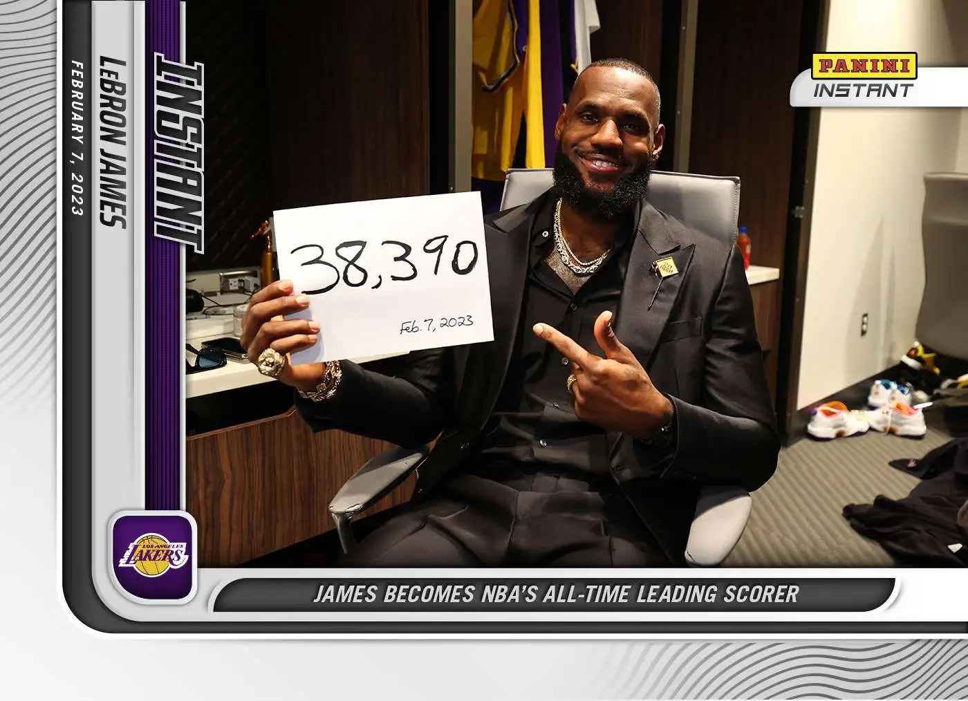 Los Angeles Lakers LeBron James Fanatics Exclusive Parallel Panini Instant  James Becomes 2nd Player in NBA History with 37k Points Single Trading Card