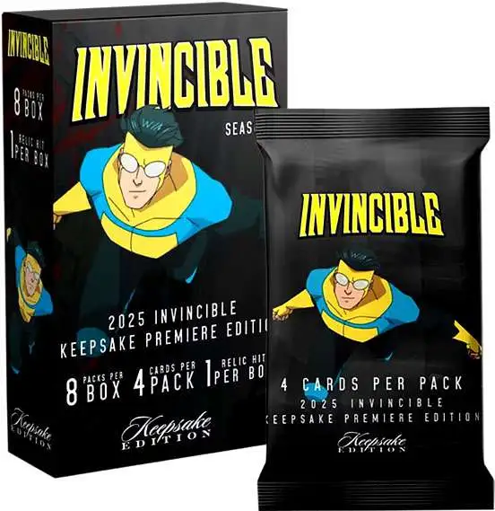 Invincible 2025 Season 1 Keepsake Premiere Trading Card BLASTER Box [8 Packs]