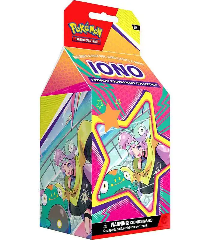 Pokemon Sword & Shield Iono Premium Tournament Collection [6 Booster Packs, 65 Card Sleeves, 4 Foil Supporter Cards & More]