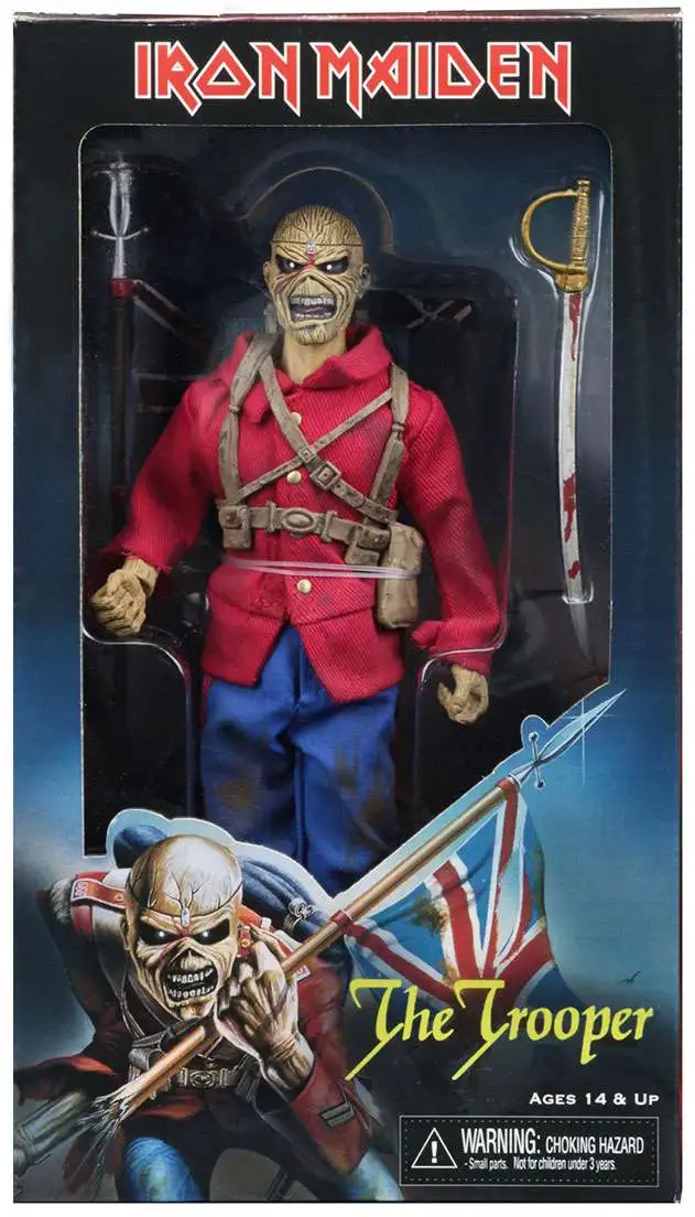 Iron Maiden The Trooper Union Jack Eddie 8" 20 cm Clothed Action Figur NECA 