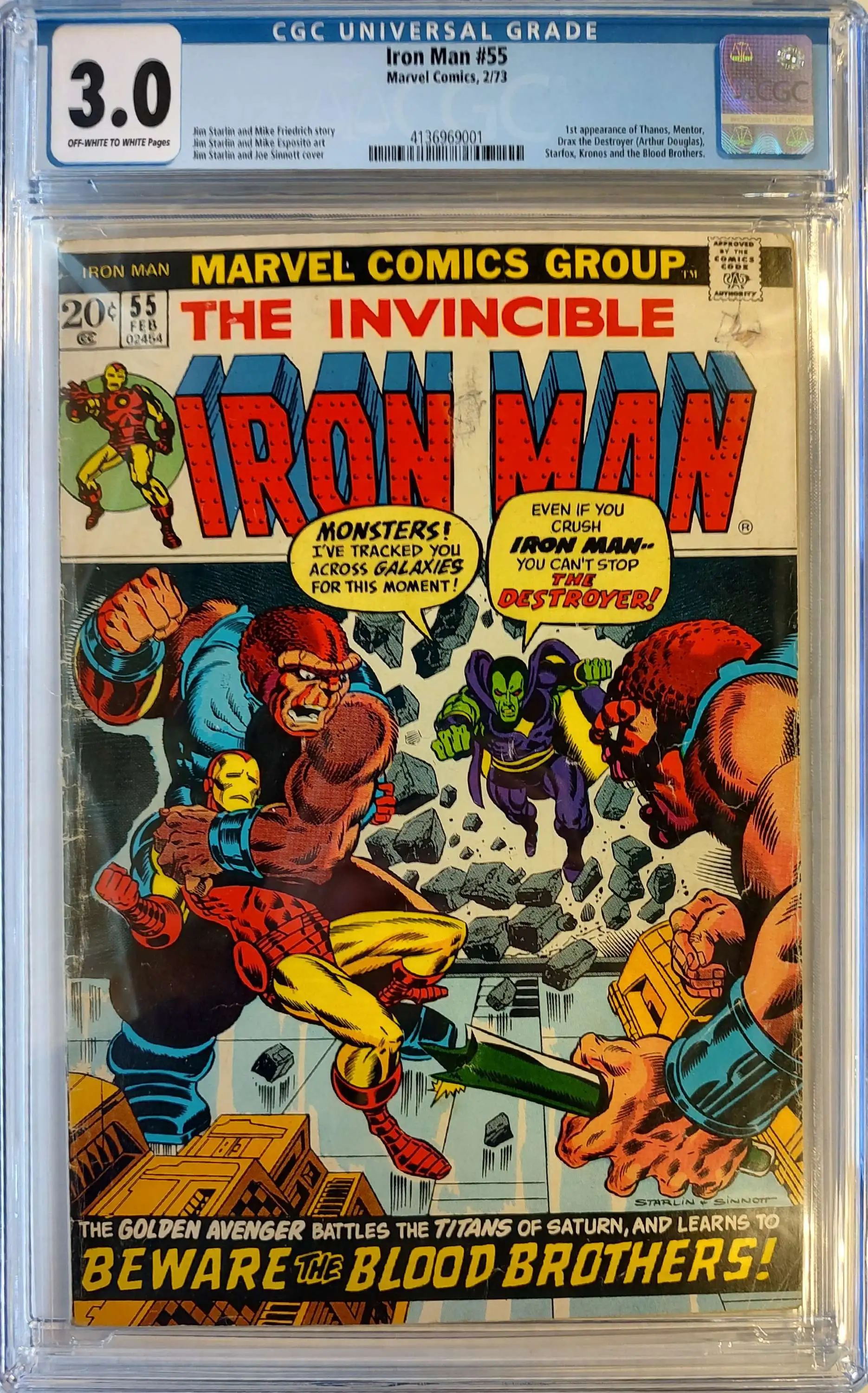 Marvel Comics Iron Man #55 1973 Comic Book [CGC 3]