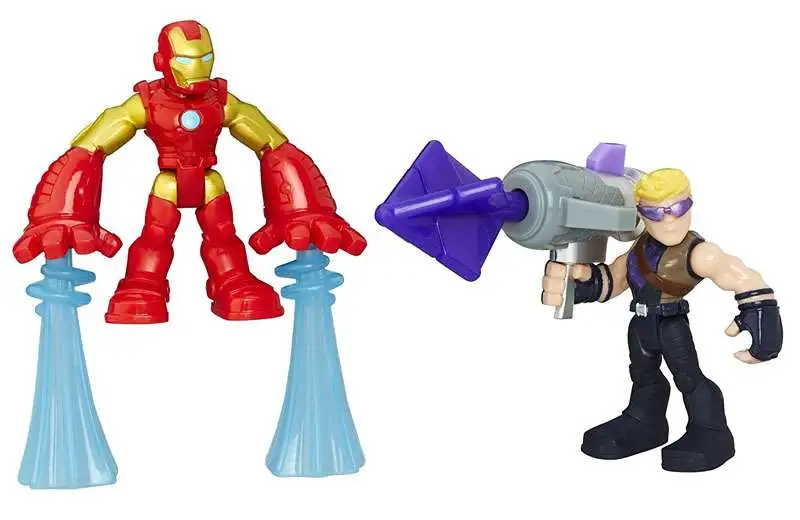 Lot 2 PlaySkool Heroes Marvel Super HeroHAWKEYE & Nick Fury Action Figure Toys 