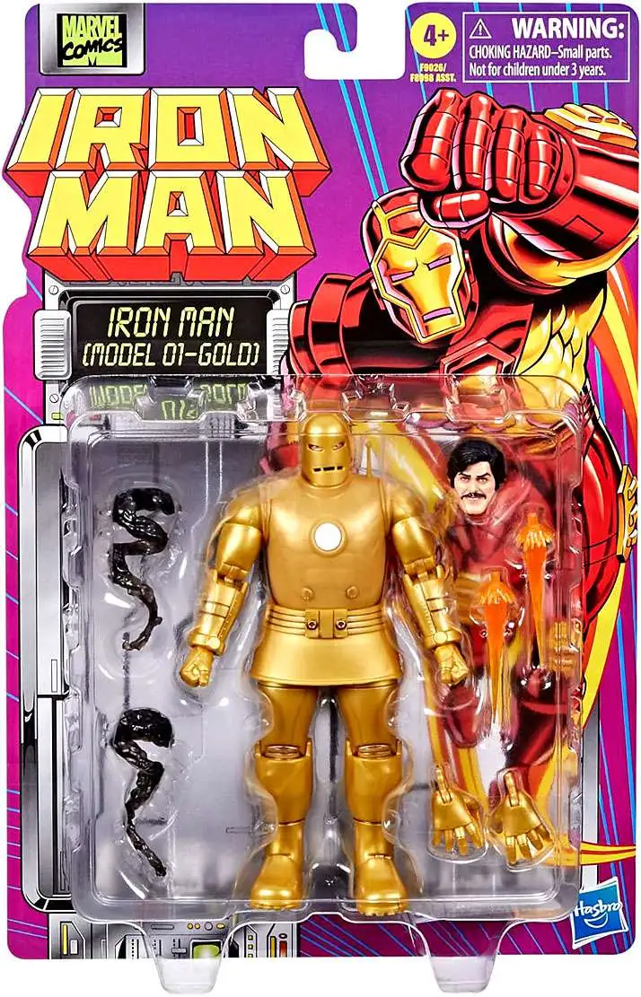 Marvel Legends Retro Series Iron Man Action Figure [Model 01 - Gold] (Pre-Order ships September)