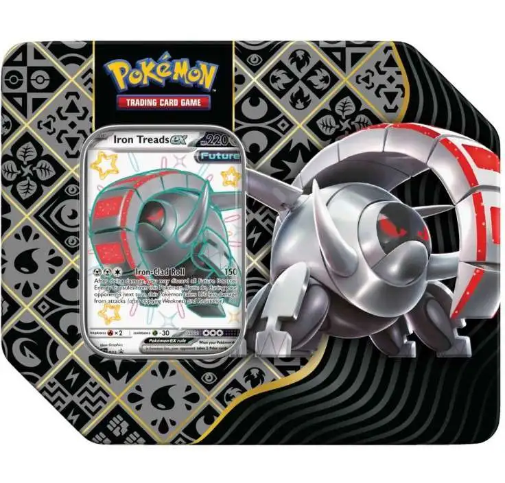 Pokemon Scarlet & Violet Paldean Fates Iron Treads ex Tin Set [5 Booster Packs & Promo Card]