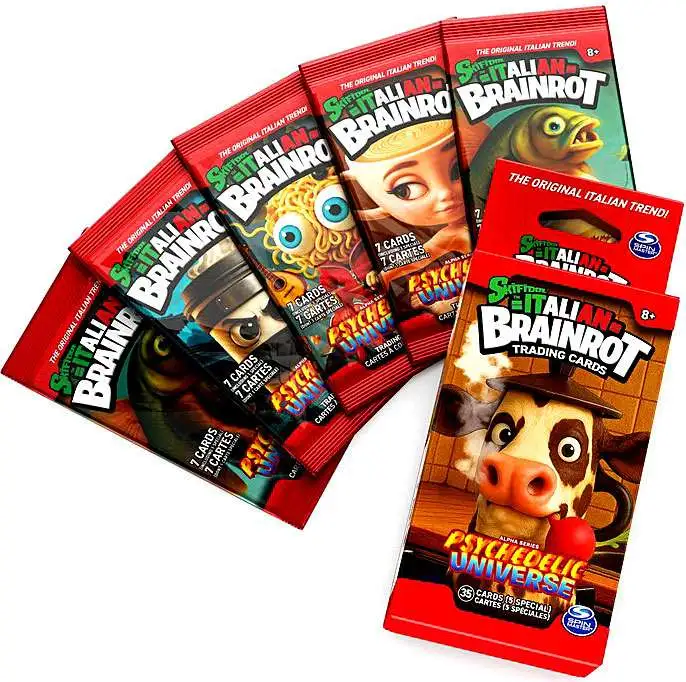 Italian Brainrot Mystery Trading Card Game Alpha Series Psychedelic Universe 5-Pack Booster Box [5 Packs, 7 Cards Per Pack]