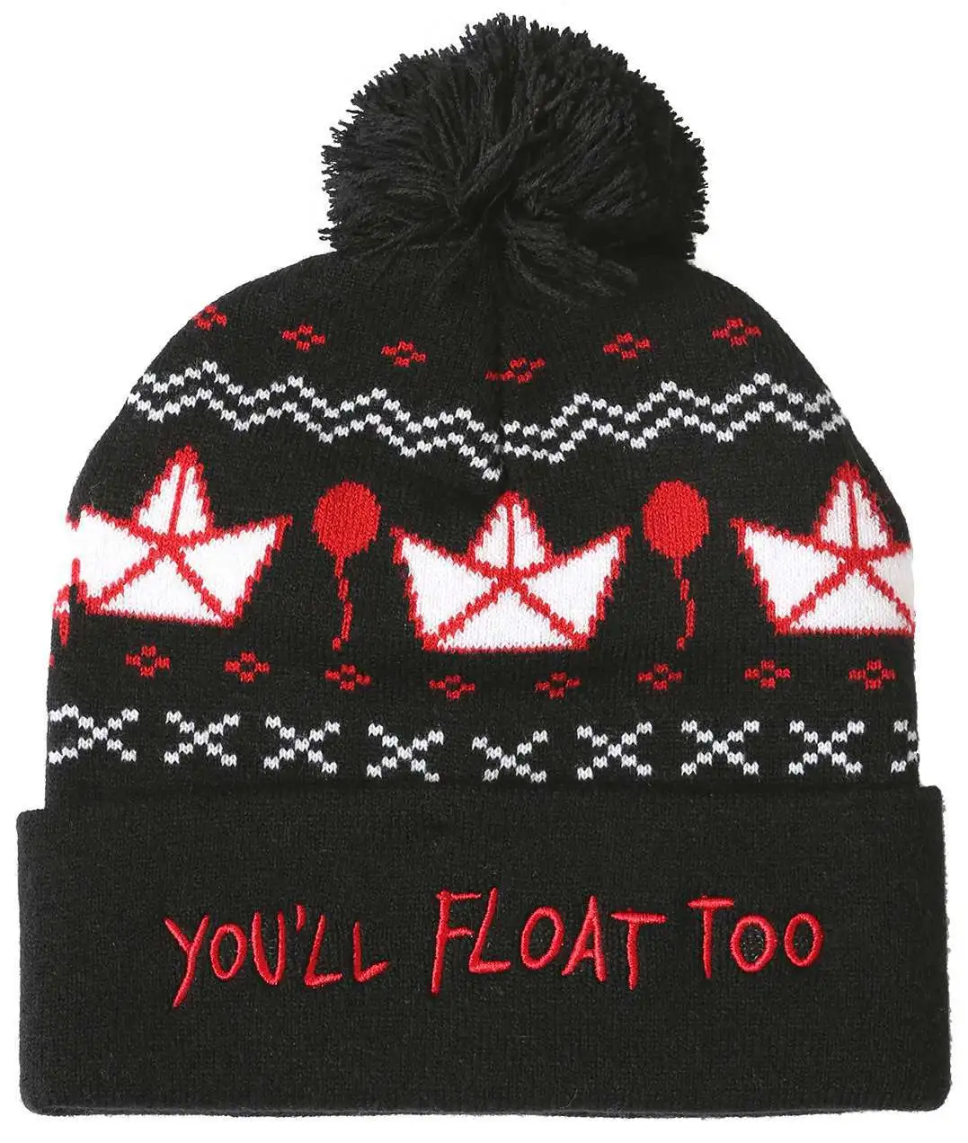 IT Chapter 2 S.S. Georgeie Fair Isle Watchman Pom Beanie Hat