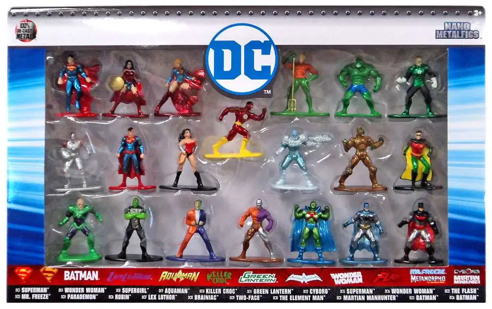 New DC Nano Metalfigs 10 Figure Pack Wonder Woman Batman Superman Official 