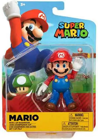 World of Nintendo Super Mario Mario Action Figure [with 1-Up Mushroom, Damaged Package]