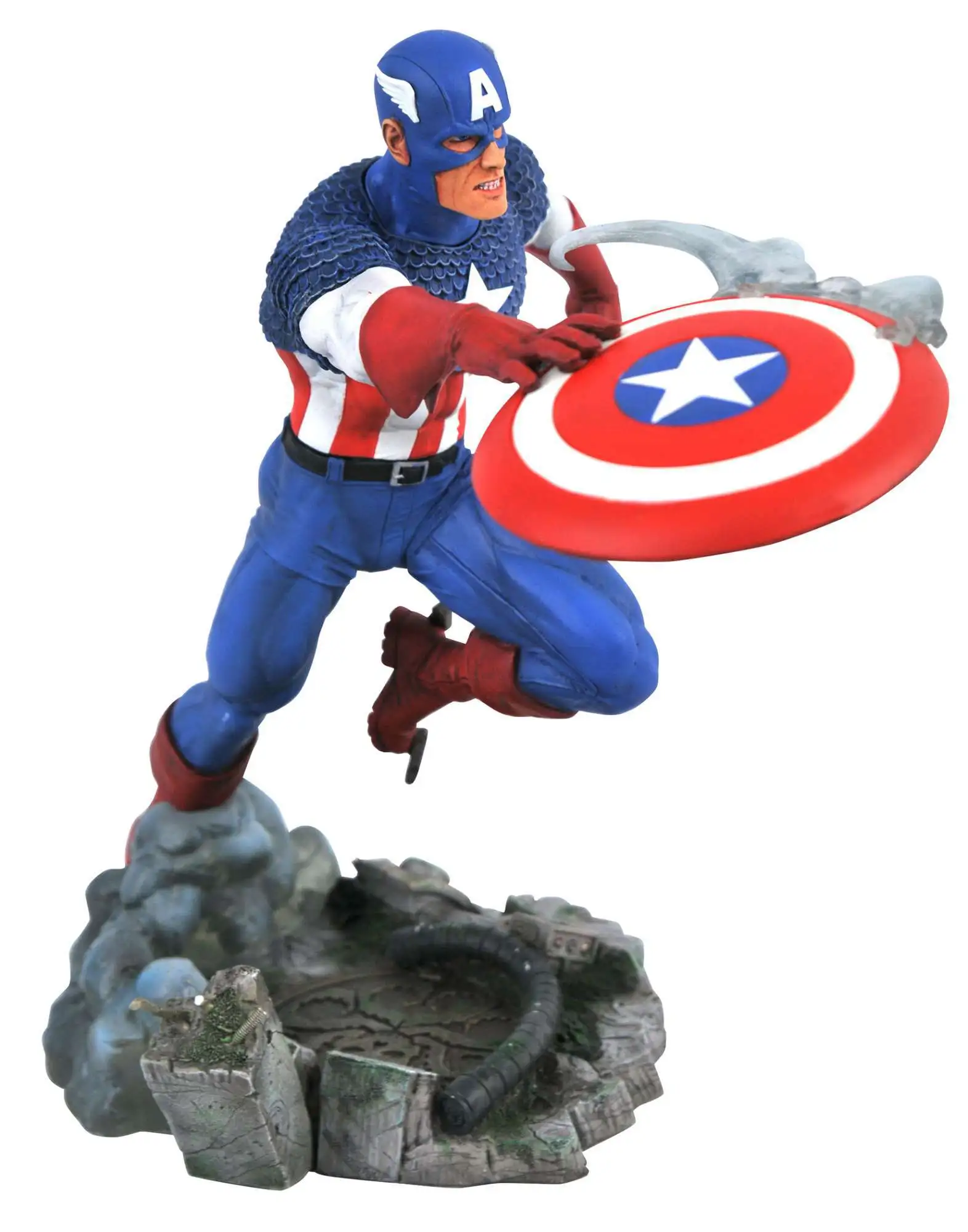 Marvel Gallery Vs. Captain America 9-Inch PVC Figure Statue [Throwing Shield, Loose]