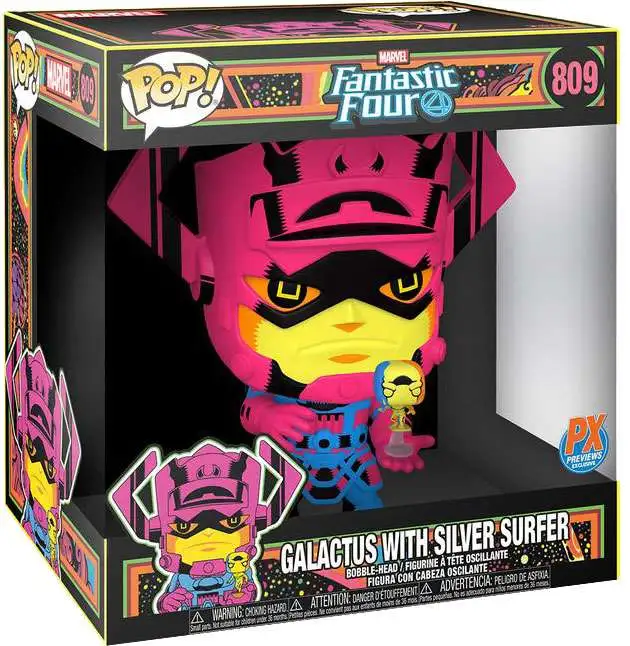 Funko Fantastic Four POP! Marvel Galactus with Silver Surfer 10 Vinyl  Bobble Head #809 [Super-Sized, Black Light, Regular Version]