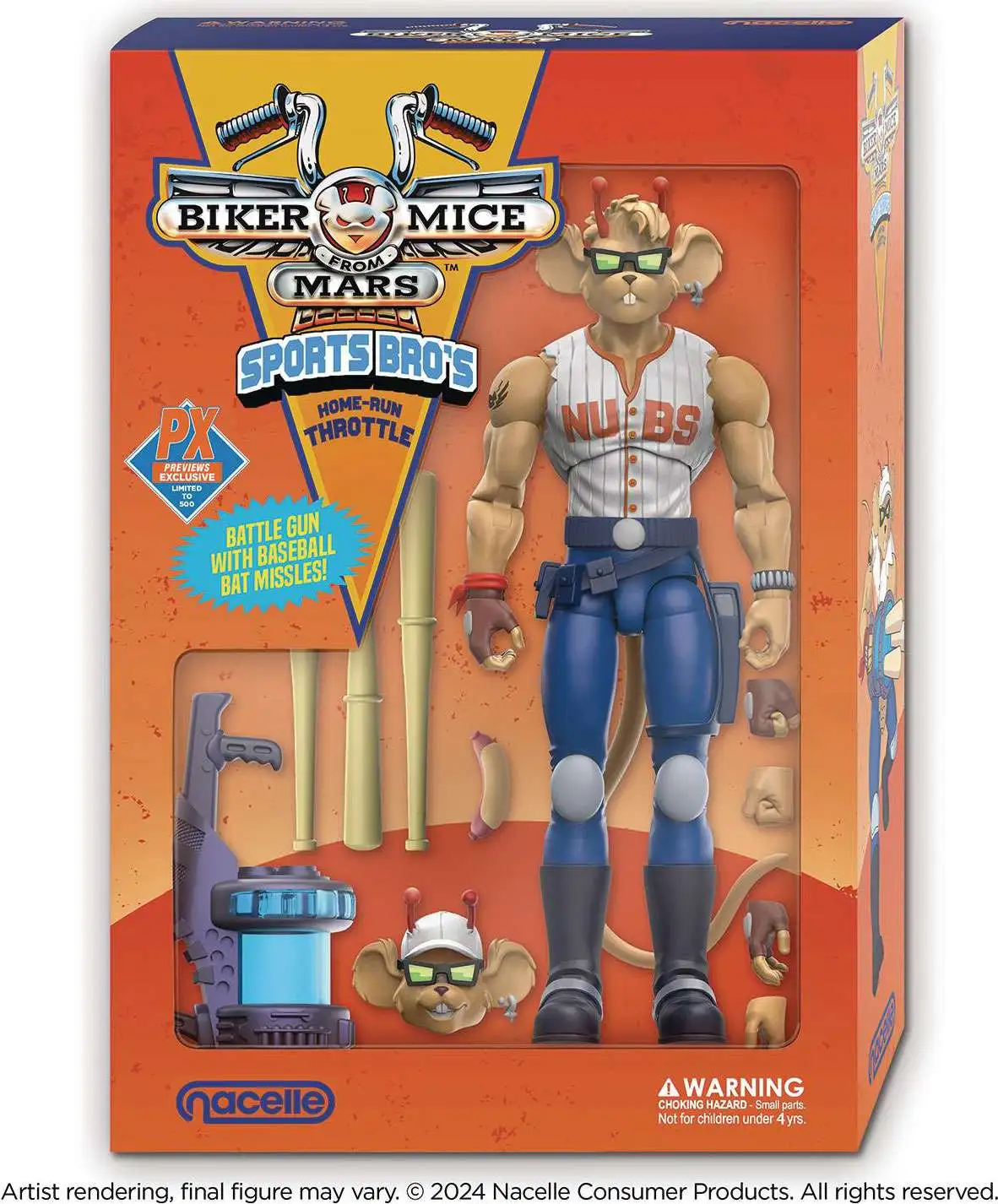 Biker Mice from Mars Sports Bros Home Run Throttle Exclusive Action Figure