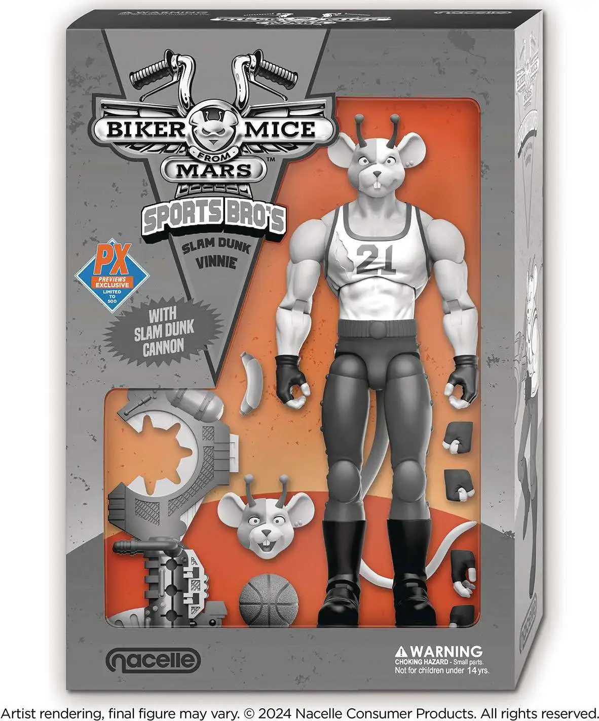 Biker Mice from Mars Sports Bros Slam Dunk Vinnie Exclusive Action Figure [Black & White Version]