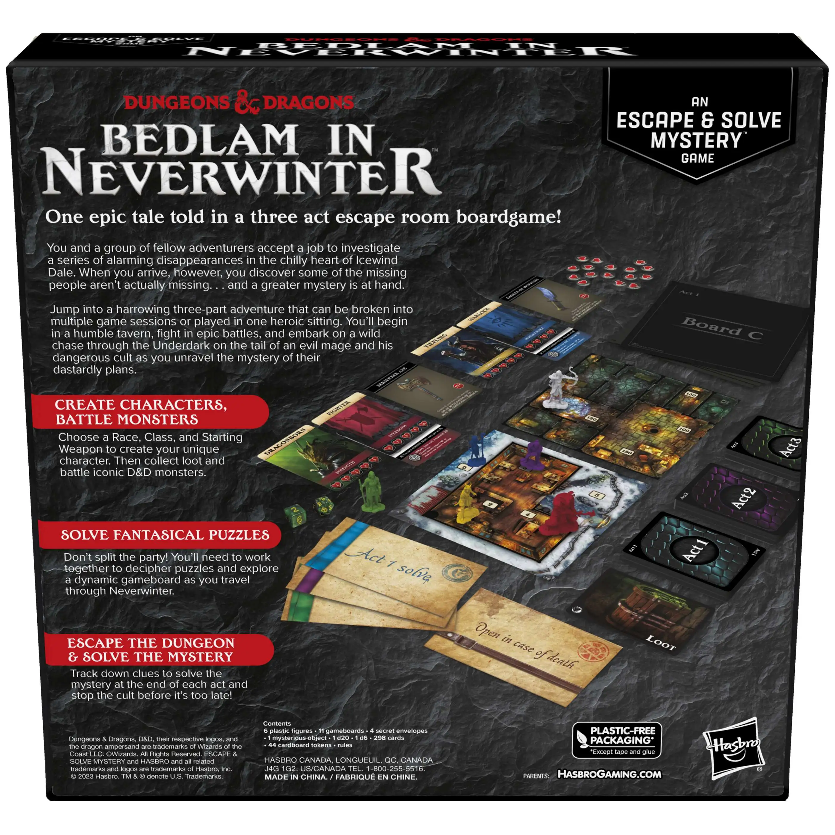 Dungeons Dragons Bedlam in Neverwinter Escape Room Board Game Wizkids ...