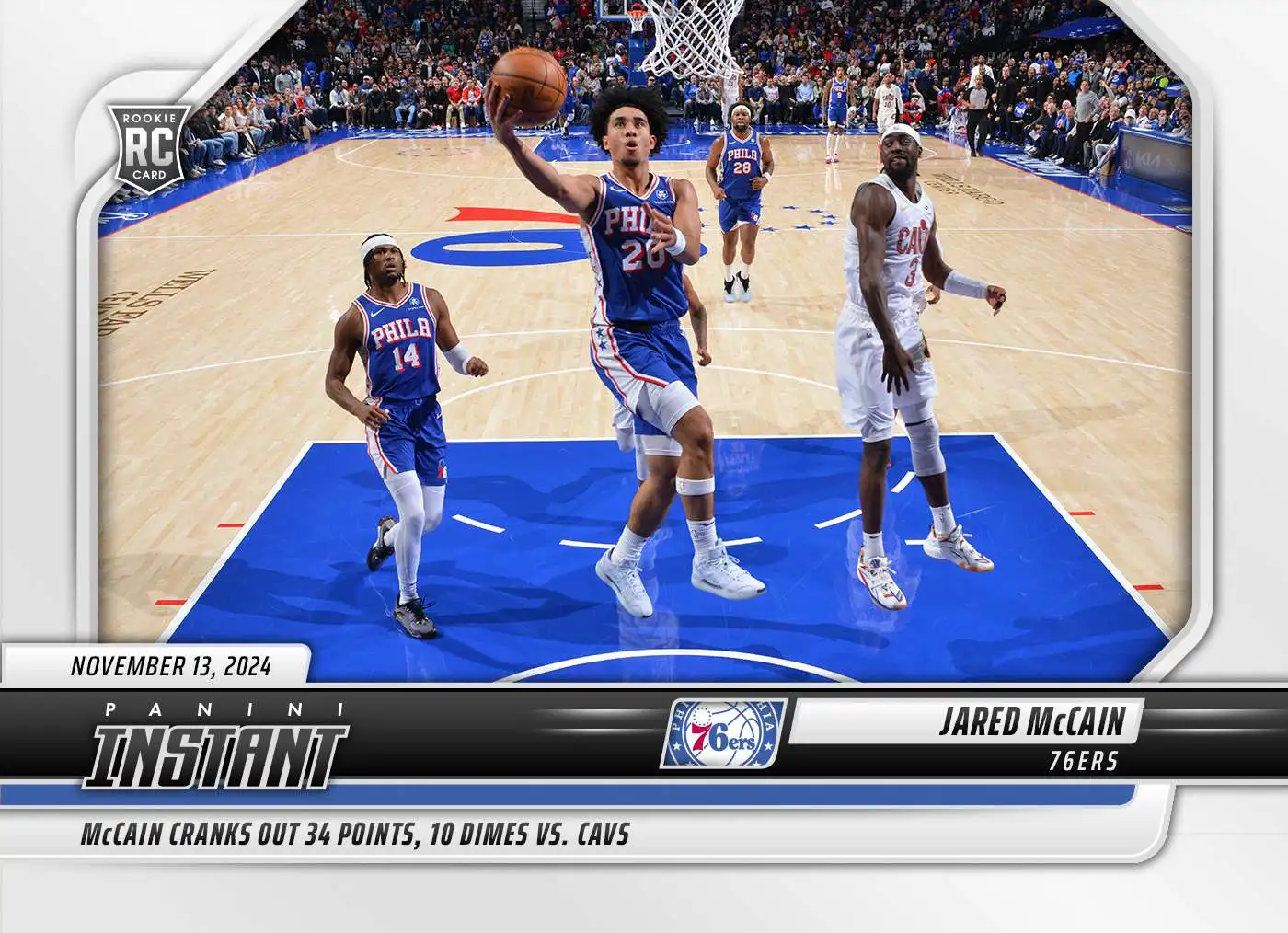 NBA Philadelphia 76ers 2024-25 Instant Basketball Jared McCain #110 [Rookie, 34 Points] (Pre-Order ships January)