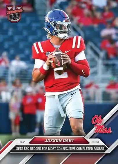 NCAA Ole Miss Rebels 2024 Bowman U NOW Football Jaxson Dart #10