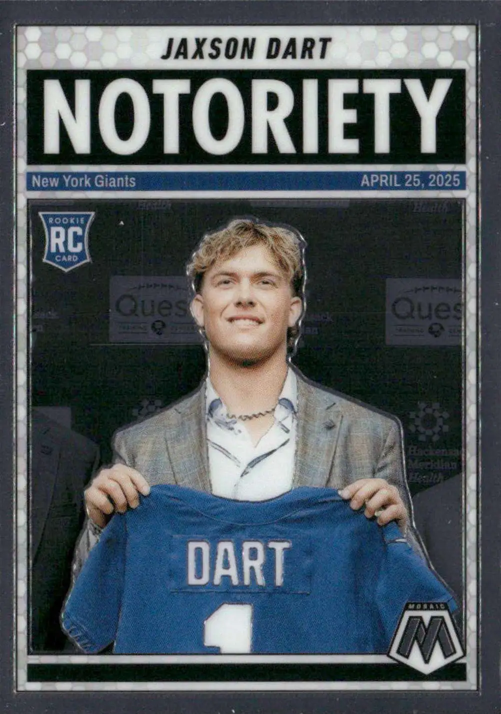 NFL 2025 Panini Mosaic Football Notoriety Jaxson Dart #11 [Rookie]