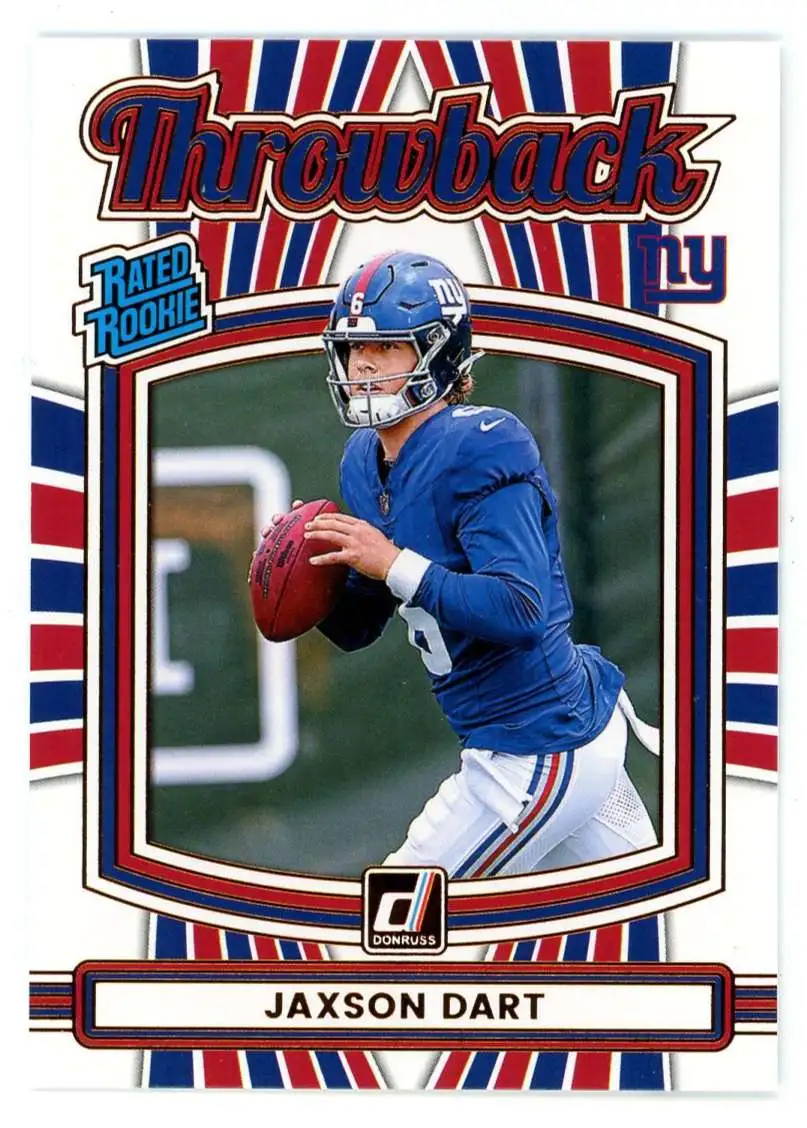 NFL 2025 Panini Donruss Football Rated Rookies Throwback Jaxson Dart #41