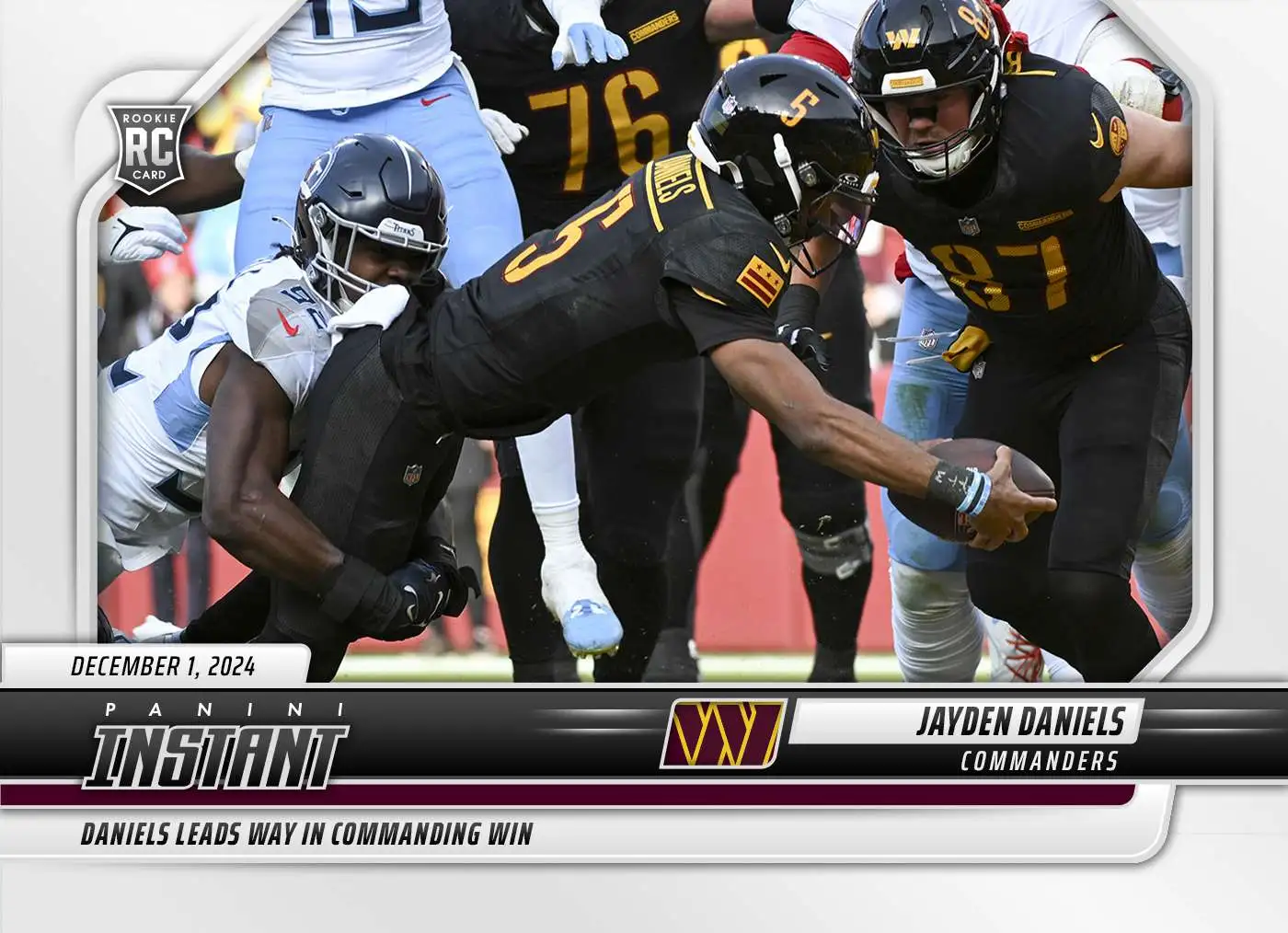 NFL Washington Commanders 2024 Instant Football Jayden Daniels #182 [Rookie, Leads Way In Commanding Win]