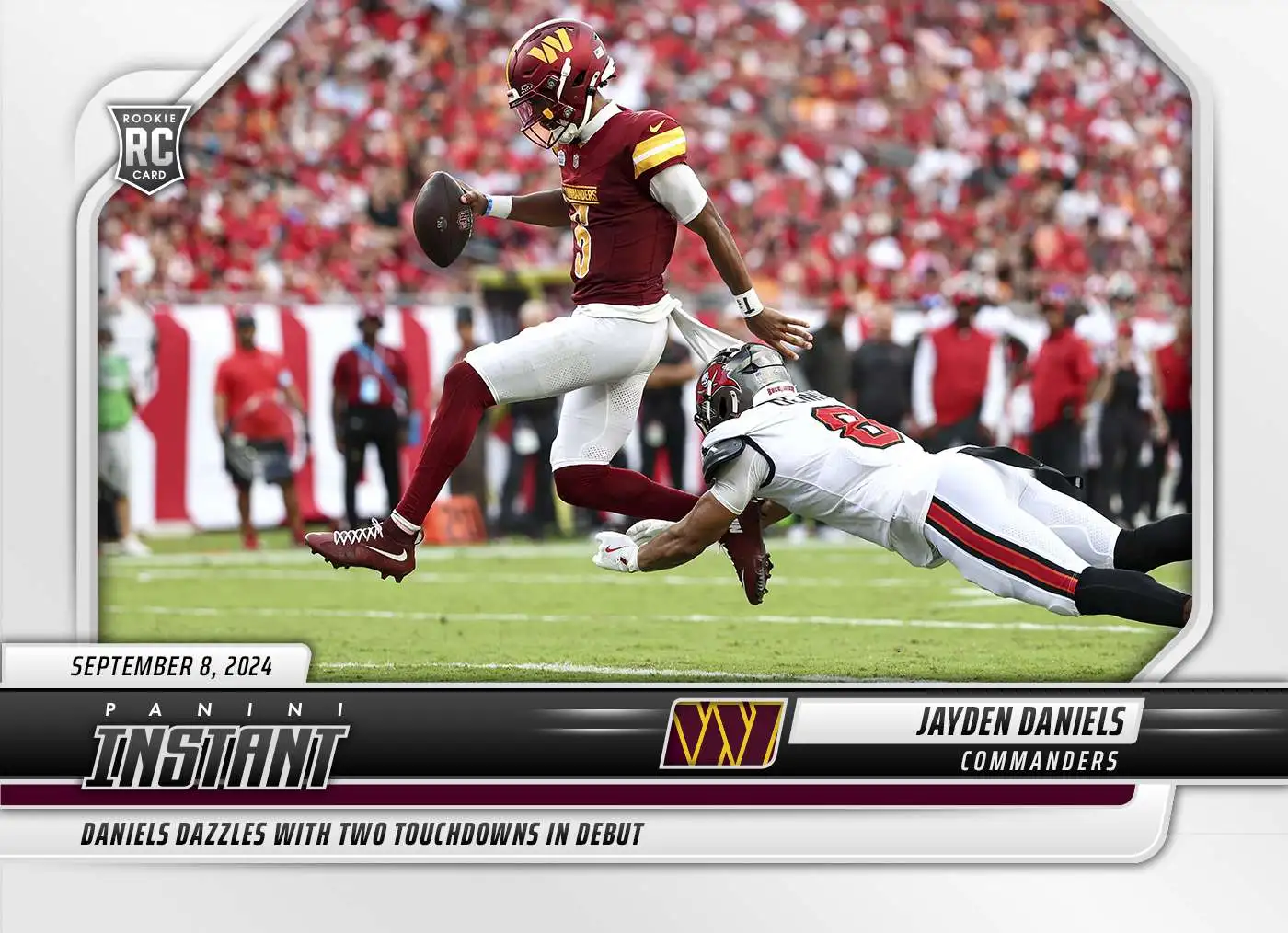 NFL Washington Commanders 2024 Instant Football Jayden Daniels #30 [Rookie, Dazzles with 2 Touchdowns in Debut]