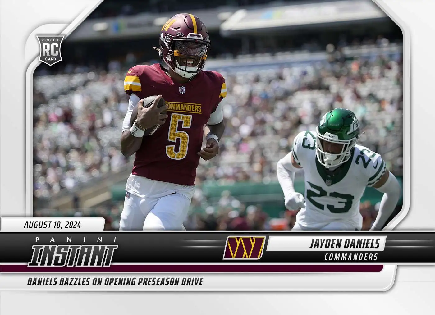 NFL Washington Commanders 2024 Instant Preseason Football Jayden Daniels #6 [Rookie, Dazzles on Opening Preseason Drive]