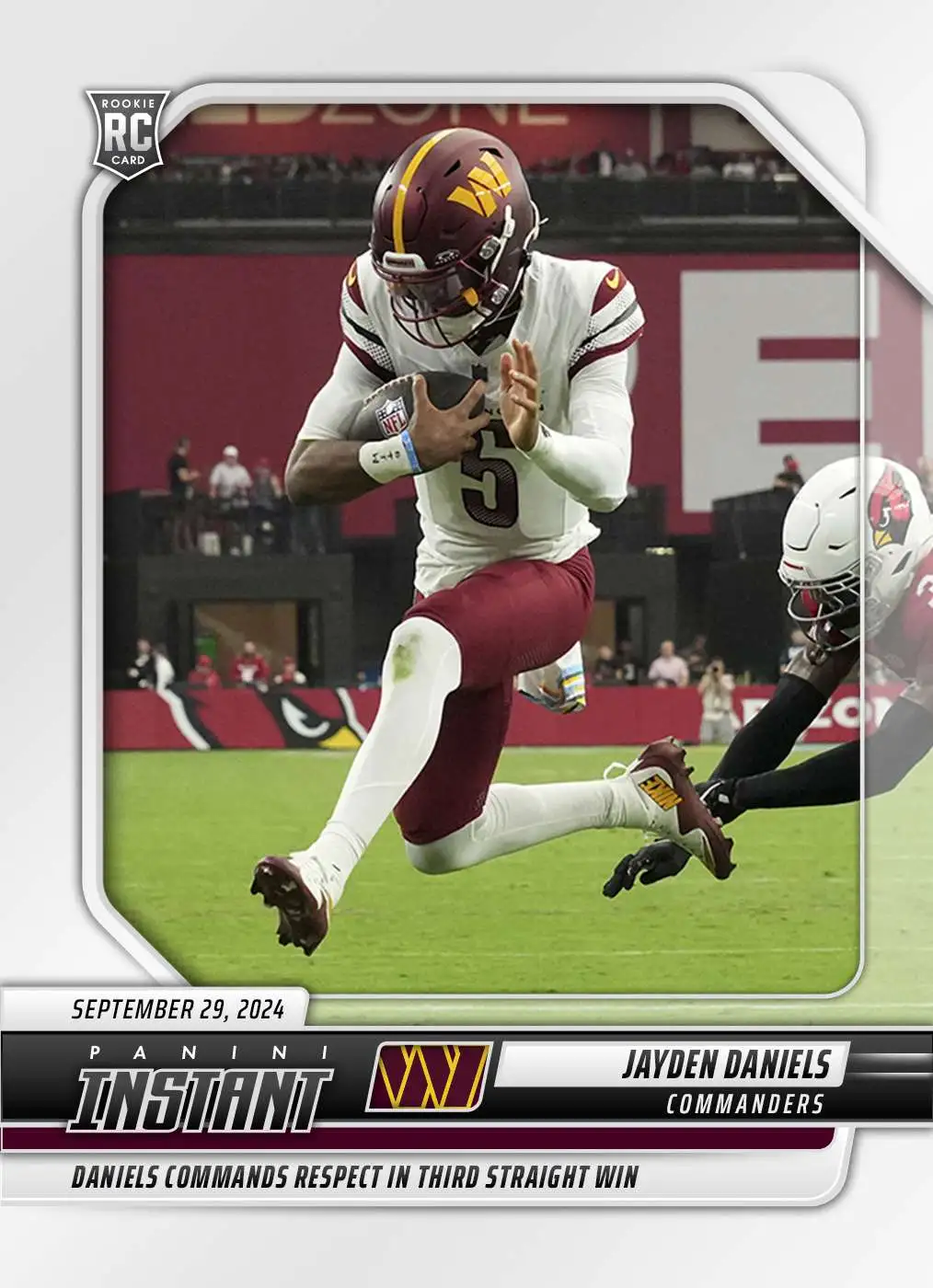 NFL Washington Commanders 2024 Instant Football Jayden Daniels #62 [Rookie, Commands Respect in 3rd Straight Win]