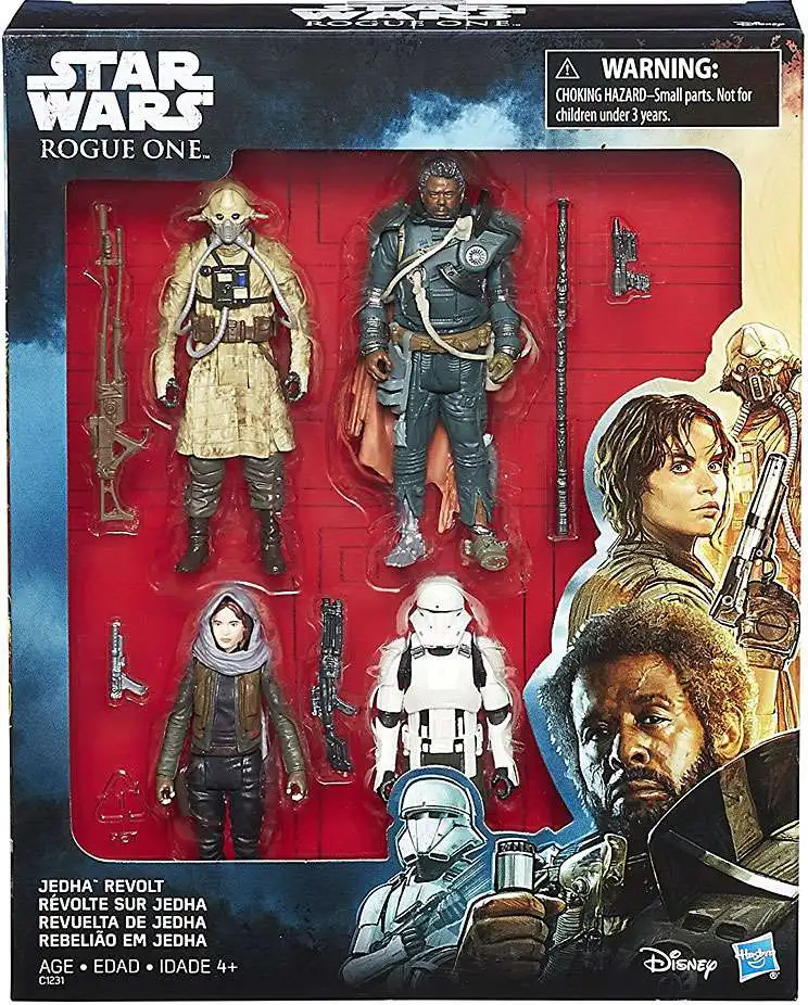 Star Wars Rogue One Jedha Revolt Action Figure 4-Pack [Jyn Erso, Imperial  Hovertank Pilot, Two Tubes & Saw Guerrera, Damaged Package]