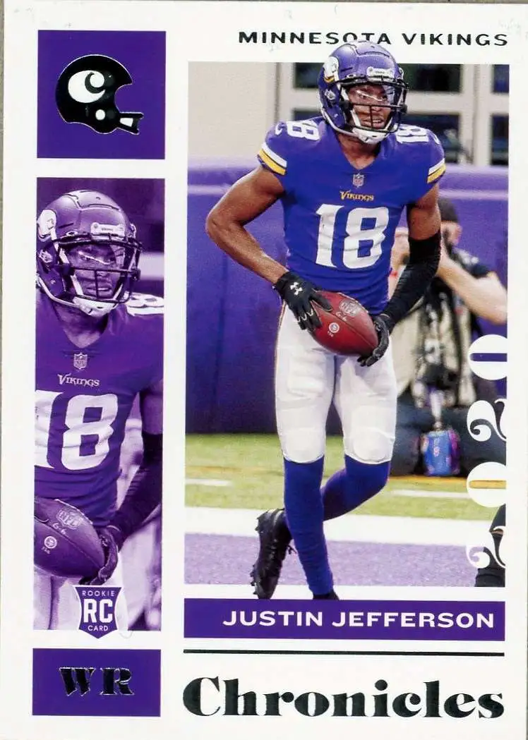 2021 Panini Prizm Prizm Red Ice #125 Justin Jefferson Minnesota Vikings NFL  Football Trading Card