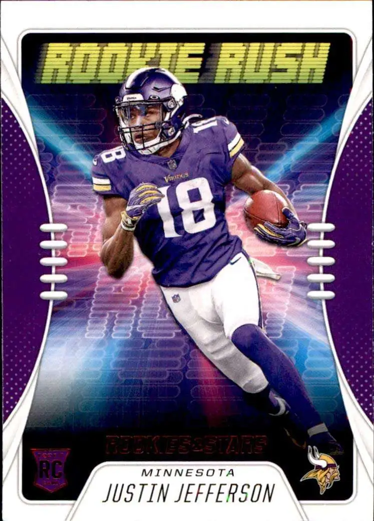 2021 Panini Prizm Prizm Red Ice #125 Justin Jefferson Minnesota Vikings NFL  Football Trading Card