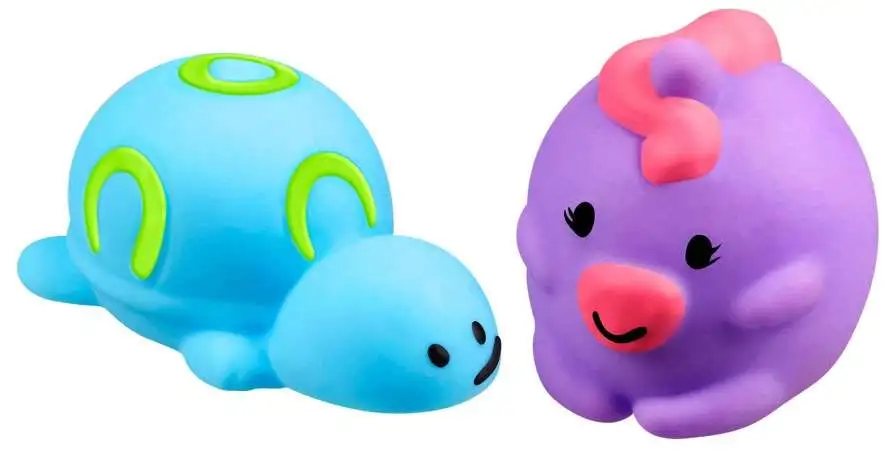 JigglyDoos Blue Turtle & Purple Unicorn Squeeze Toy 2-Pack [Loose]