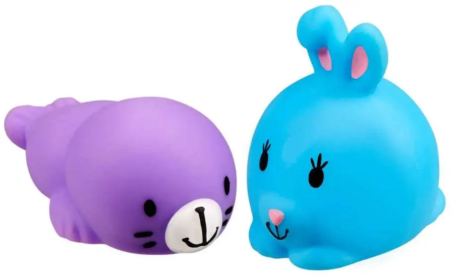 JigglyDoos Purple Seal & Blue Rabbit Squeeze Toy 2-Pack