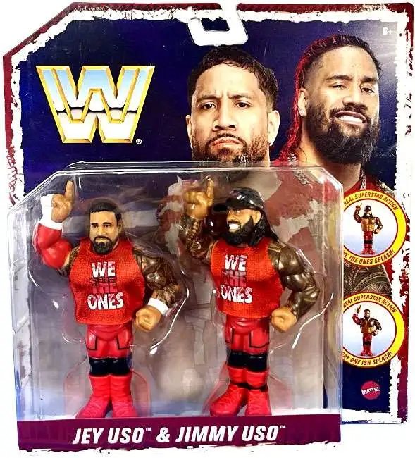 WWE Wrestling Retro Jey Uso Jimmy Uso Action Figure 2-Pack Mattel