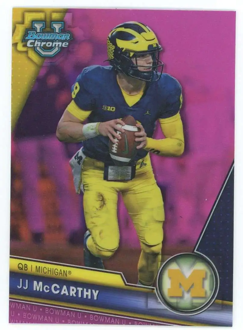 NFL 2023 Bowman Chrome U Pink Refractor JJ McCarthy #124 [Rookie]
