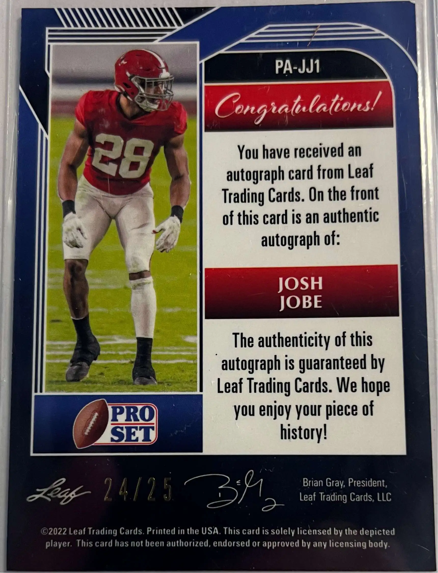 NFL 2022 Leaf Football Josh Jobe Pink 2425 Autographed Sports Card PA-JJ1  Rookie Autograph - ToyWiz