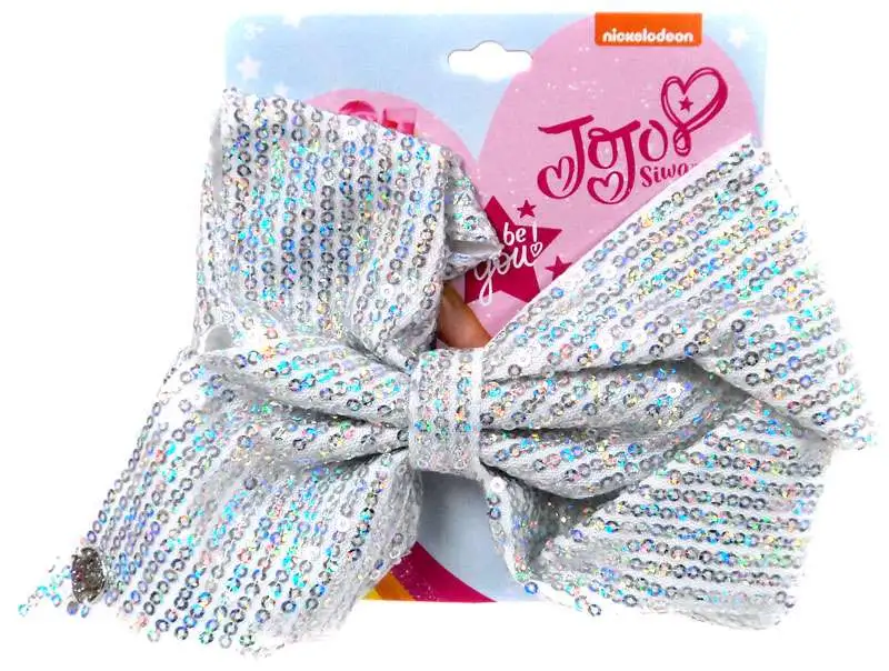 Nickelodeon JoJo Siwa Silver Sequined Hair Bow