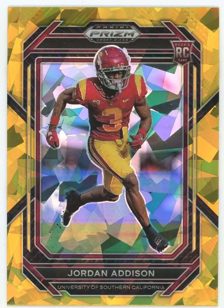 NFL 2023 Panini Prizm Draft Picks Gold Ice Prizm Jordan Addison #136 [Rookie]