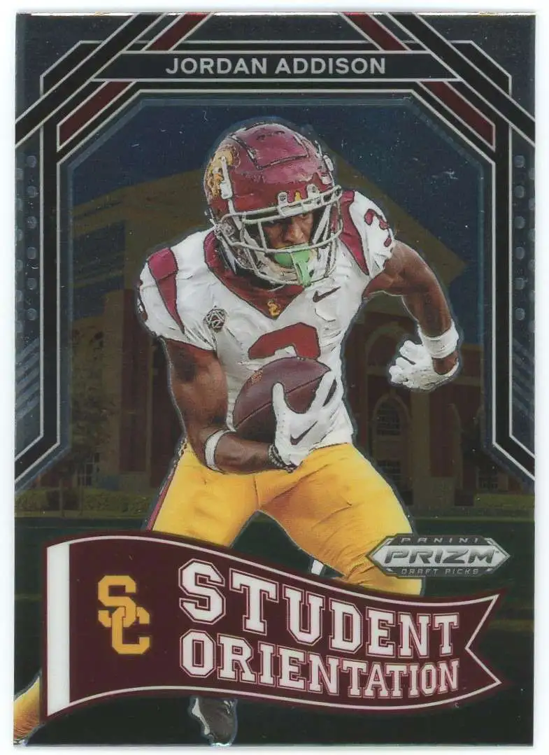 NFL 2023 Panini Prizm Draft Picks Jordan Addison SO-10 [Rookie, Student Orientation]