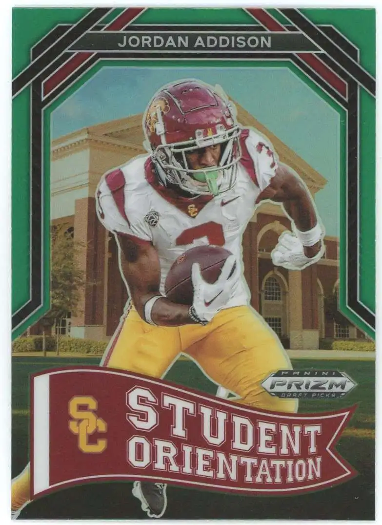 NFL 2023 Panini Prizm Draft Picks Green Jordan Addison SO-10 [Rookie, Student Orientation]